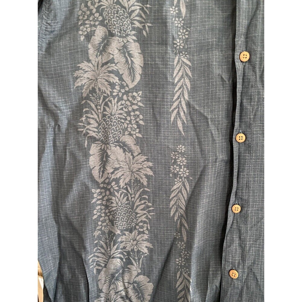 Pronto‎ Uomo Button Up Shirt Mens XL Large Blue Tropical Hawaiian Short Sleeve - Picture 4 of 11